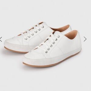 The Fold London Pescara Leather Sneakers Laced in White size 39/8 US